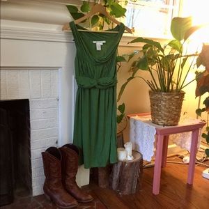 Green dress.